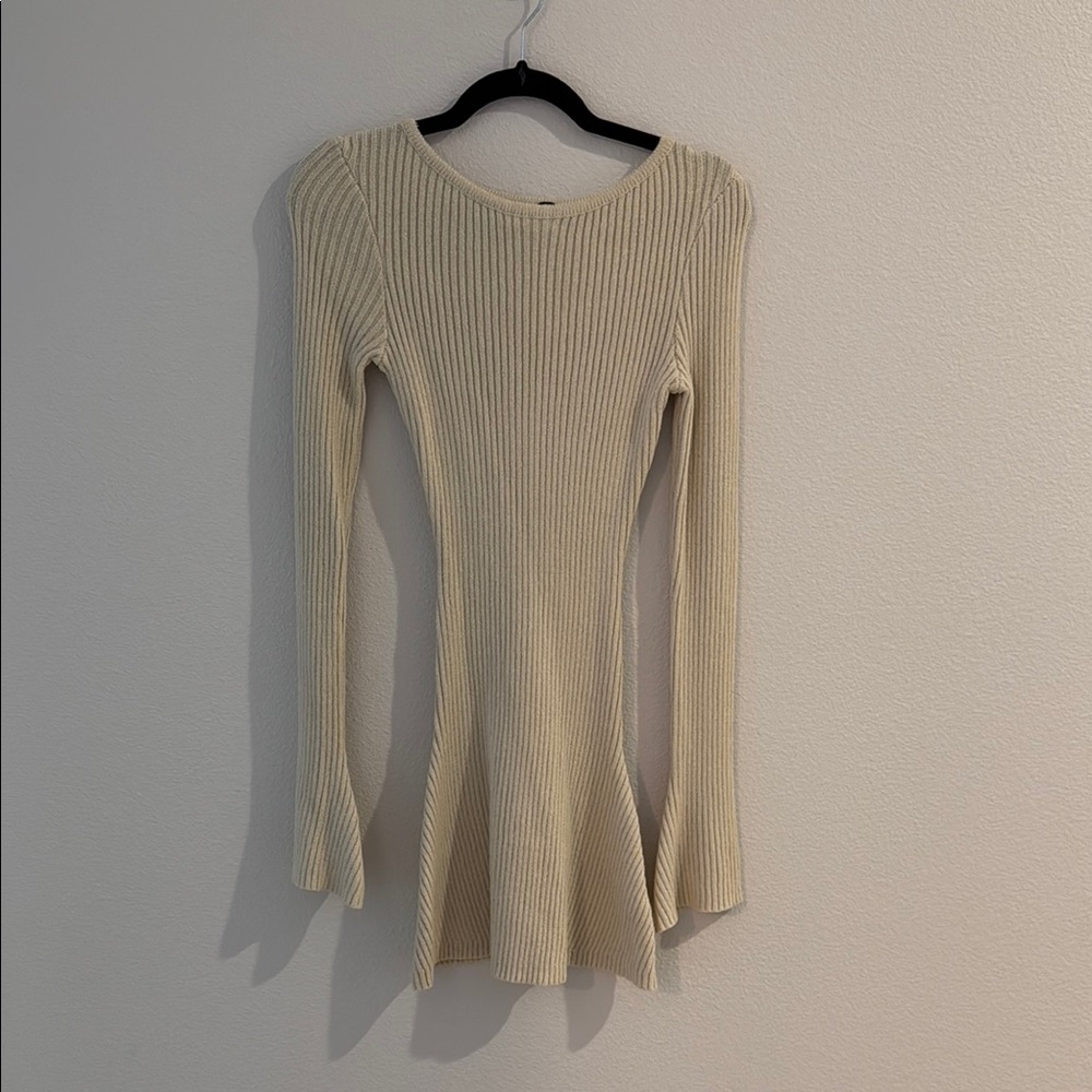Princess Polly Beige Ribbed Knit Top